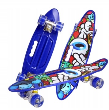 СКЕЙТБОРД ДОСКА СВЕТОДИОДНАЯ СВЕТЯЩАЯСЯ ГРАФФИТИ БОЛЬШАЯ ДОСКА С РУЧКОЙ