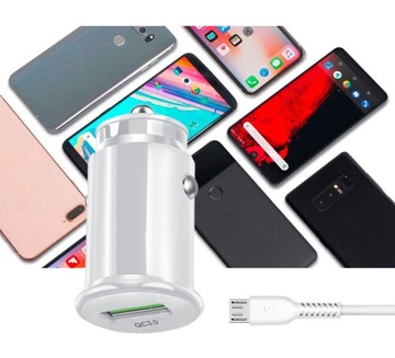 SAMOCHODOWA ŁADOWARKA – ZAPALNICZKA – KABEL MICRO