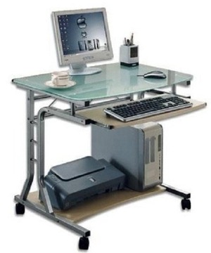 305687 TECHLY Biurko komputerowe ze szklanym TECHLY 305687