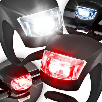 LAMPKI ROWEROWE LED DIODOWE 2 SZTUKI PRZÓD + TYŁ SYLIKONOWE LAMPKA KOMPLET