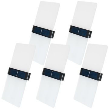 5x Kinkiet Lampka Solarna AKRYL LED IP65 Ozdobne Oświetlenie Domu Altanki