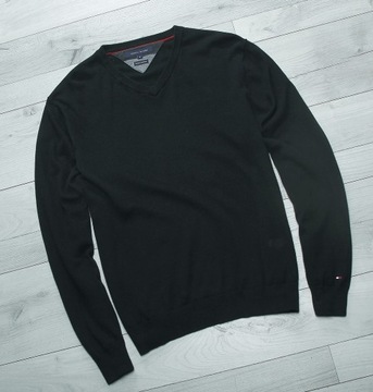 TOMMY HILFIGER SWETER BAWEŁNA KASZMIR r XL