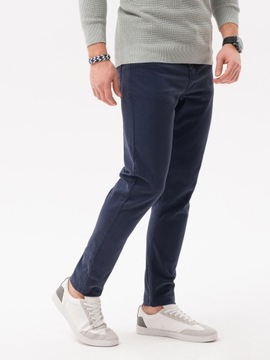 Spodnie męskie chino casual P1059 granatowe M