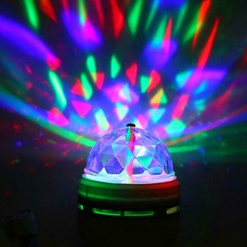 E27 ВРАЩАЮЩИЙСЯ ДИСКОШАР ЦВЕТНОЙ СВЕТОДИОДНЫЙ ДИСКОТЕЧЕСКИЙ ПРОЕКТОР RGB 3 Вт