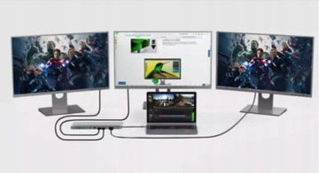 АДАПТЕР USB C HUB MACBOOK AIR PRO M1 M2 M3 2x HDMI USB SD VGA RJ45 12in1 PD