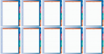 Przekładki do akt osobowych File Resta ABCDE x 10 szt