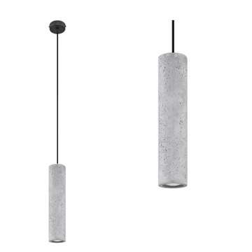 Lampa wisząca w kształcie tuby na GU10 beton regulacja LUVO 1 SOLLUX