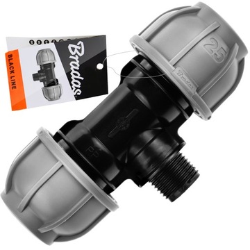 TRÓJNIK PE 25 MM x 1/2” GZ ZŁĄCZKA DO RUR WĘŻA OGRODOWEGO SKRĘCANA