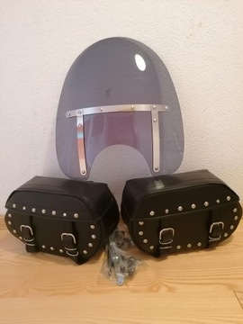 SAKWY SZYBA KOMPLET 2W1 KYMCO JUNAK ROMET SYM DAELIM JAKOŚĆ