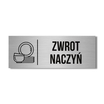 TABLICZKA NAPIS ZWROT NACZYŃ PIKTOGRAM NA ŚCIANĘ