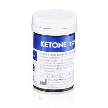 BeKeto Testy paskowe Zmierz KETONY w 5 sekund GLUKETO METER 50 szt.