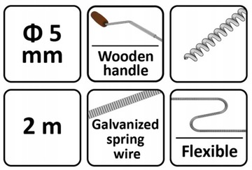 КАНАЛИЗАЦИОННАЯ СПИРАЛЬ fi5 2м ТРУБА ПРУЖИННАЯ