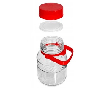 СТЕКЛЯННАЯ БАНКА 2 Л БАНКА С КРЫШКОЙ И РУЧКОЙ ДЛЯ СБОРКИ КОНТЕЙНЕРА