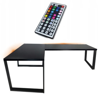BIURKO GAMINGOWE NAROŻNE LOFTOWE METALOWE 180x120 LED RGB PRODUCENT