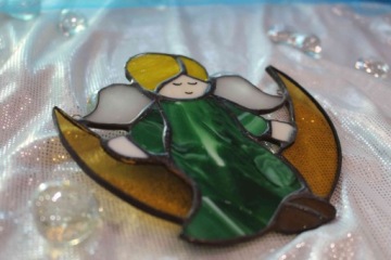 Ангел на луне, подарок на крещение ангел СЗ