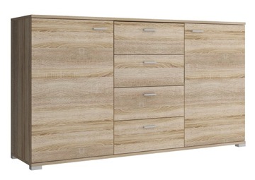 Duża pojemna komoda 150 cm dąb sonoma 4 szuflady
