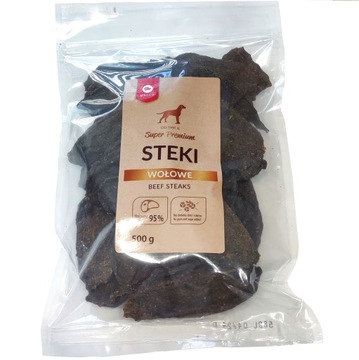 Лакомство MACED Steak для собак Стейки из говядины 95% мяса 500г