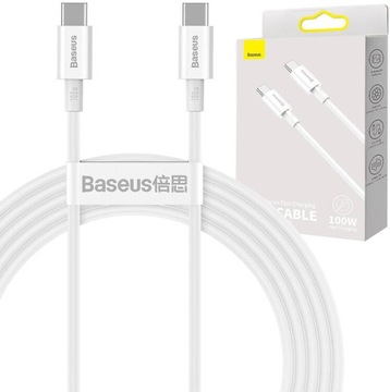 BASEUS MOCNY KABEL USB-C SZYBKIE ŁADOWANIE PRZEWÓD TYP-C PD 100W 5A QC 2M