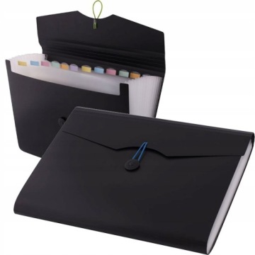 Папка d.rect 5580 А4, 12 отделений, черная