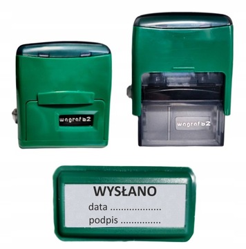 Pieczątka WYSŁANO - data - podpis - Wagraf B2s