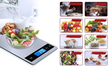 Waga Kuchenna Cyfrowa 1g-15kg LED Wodoodporna Skala Żywności