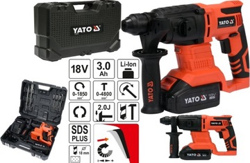 АККУМУЛЯТОРНАЯ УДАРНАЯ ДРЕЛЬ YATO SDS+ 18V 3Ah CHICKING YT-82770