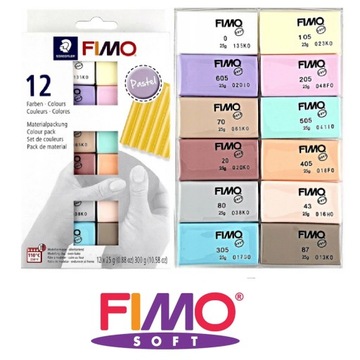 FIMO SOFT MASA PLASTYCZNA ZESTAW 12 KOL.PASTEL