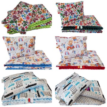 Одеяло в детский сад 100х135 с подушкой 40х50 и хлопковым мешком Minky.