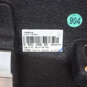 CITROEN C6 2007 POLIČKA ZADNÍ KUFRU