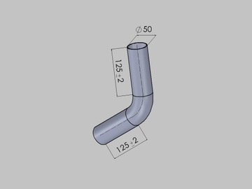 Kolanko Nierdzewne Układ Wydechowy fi 50mm 60°