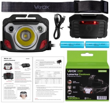 СВЕТОДИОДНАЯ ФАРА АККУМУЛЯТОРНАЯ ПИТАНИЕ USB C POWERFUL PRO VAYOX