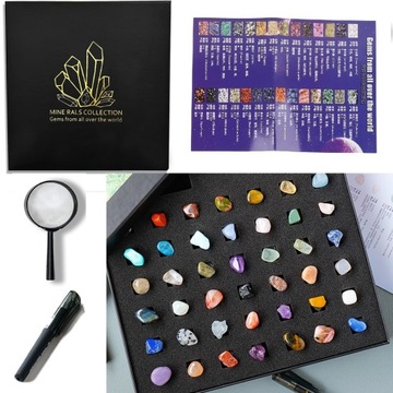 Коллекционный набор Камни Коллекция природных минералов, набор из 43 камней.