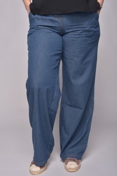 Letnie spodnie z jeansu CEVLAR prosta nogawka kolor granatowy rozmiar 56