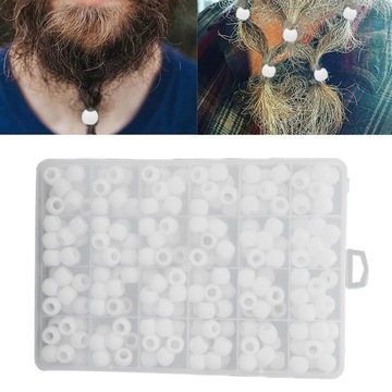 240 шт. Белые пластиковые бусины для бороды.