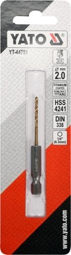 WIERTŁO DO METALU HSS-TiN 2,0MM HEX