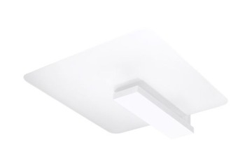 Skandynawski Plafon LAPPO biały drewno/szkło E27