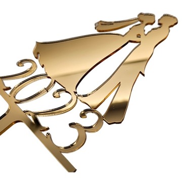 Toppery Love Story + даты Golden Topper Set для торта 3pcs зеркало