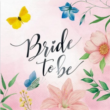 Serwetki papierowe Bride to be WIECZÓR PANIEŃSKI 33x33cm 10 sztuk!