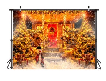 Tło fotograficzne Boże Narodzenie kominek 210x150cm