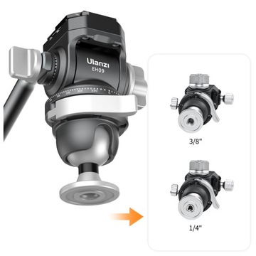 ULANZI EH09 Панорамная головка для масляной пленки 1/4 дюйма + Arca Swiss