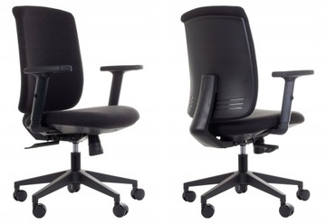 Krzesło Biurkowe HAYSTACKS Czarne Obrotowe Tkanina Ergonomiczne
