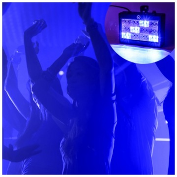 ЦВЕТНОЙ СТРОБЕСКОП DISCO RGB DISCO LIGHT 12LED ЗВУКОВОЙ ДАТЧИК