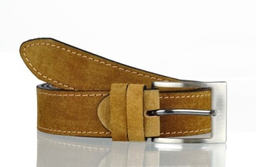 РЕМЕНЬ BLAKARDO КОЖАНЫЙ 3,5 СМ КРАСНАЯ ЗАМША 120