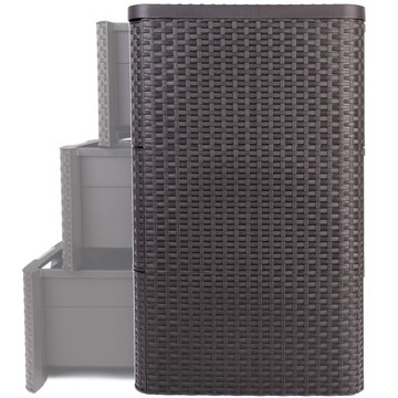 ИЗОГНУТЫЙ КНИЖНЫЙ ШКАФ С 3 ЯЩИКАМИ ШКАФ ДЛЯ ВАННОЙ КОМОД КОРИЧНЕВЫЙ РОТАН 3x14L