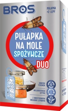 PUŁAPKA NA MOLE SPOŻYWCZE OBUDOWA + 2 LEPY FEROMONOWE ZESTAW BROS DUO