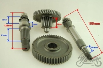 КОМПЛЕКТ ЗАДНЕЙ ШЕСТЕРНИ 4T (ВАЛ 16 z)