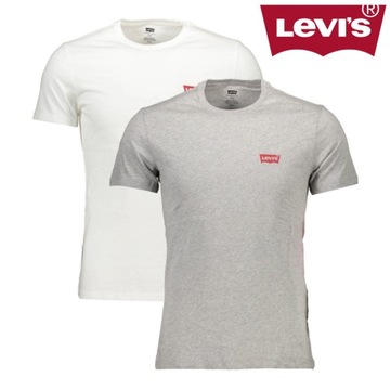 T-SHIRT MĘSKI LEVI'S 2-PACK KOSZULEK BIAŁY/SZARY R. XL