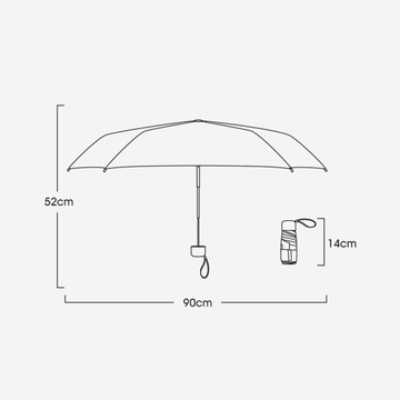Mały wodoodporny parasol podróżny niebieski