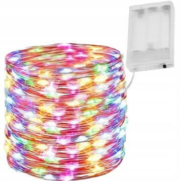 100 LED LAMPKI CHOINKOWE NA DRUCIKU NA BATERIE