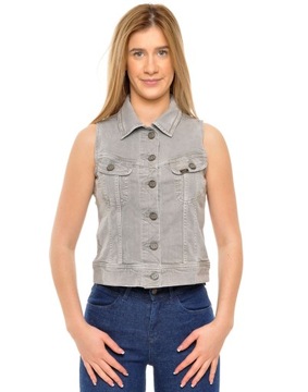 LEE kamizelka JEANS gray SLEEVELESS RIDER _ S 36